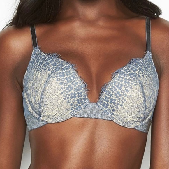 •NWT Victoria’s Secret Very Sexy Denim Blue Push Up 32DDD - Picture 3 of 5